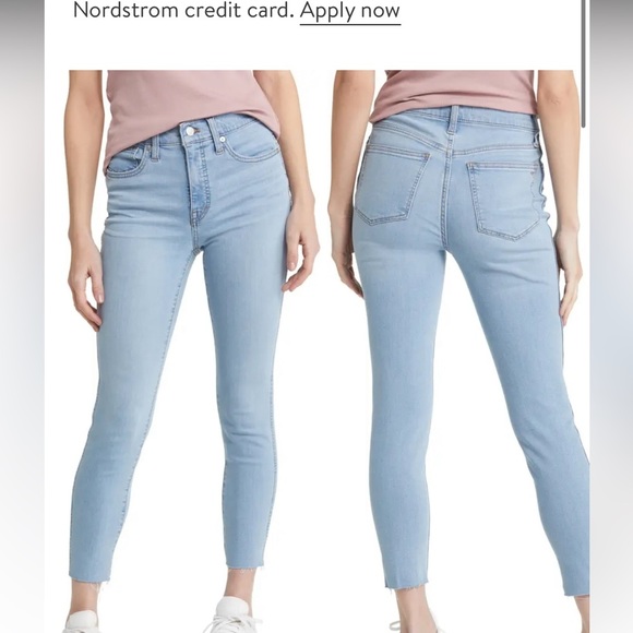 Madewell - NEW 10” High Rise Skinny Jeans Light Blue Wash - Size 26 - Picture 2 of 10